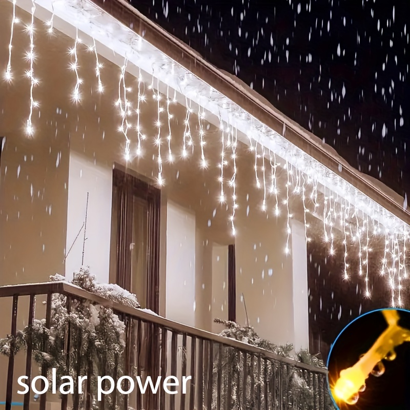 Outdoor Solar Power Xmas Lights - Solar Powered Outdoor Icicle String Light