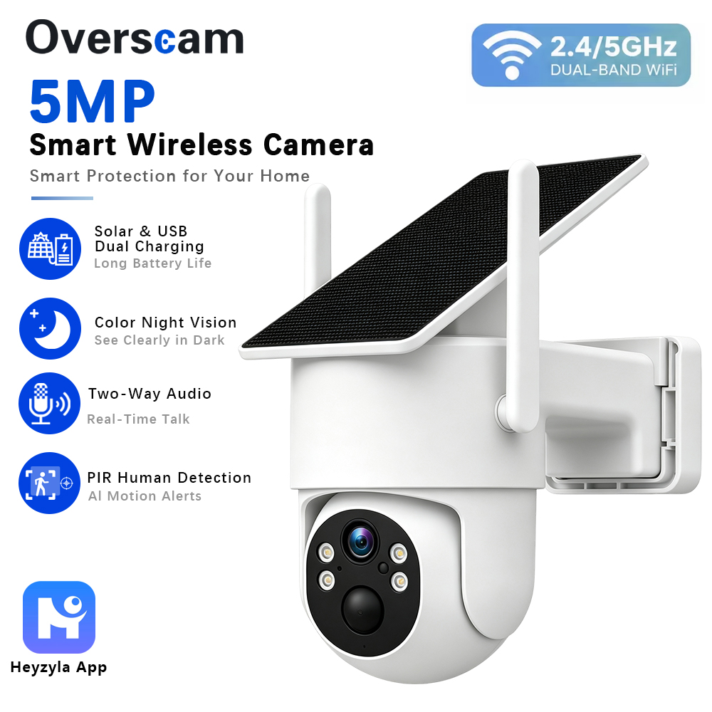 Panel Power Outdoor - 5MP Solar Powered PTZ Camera For