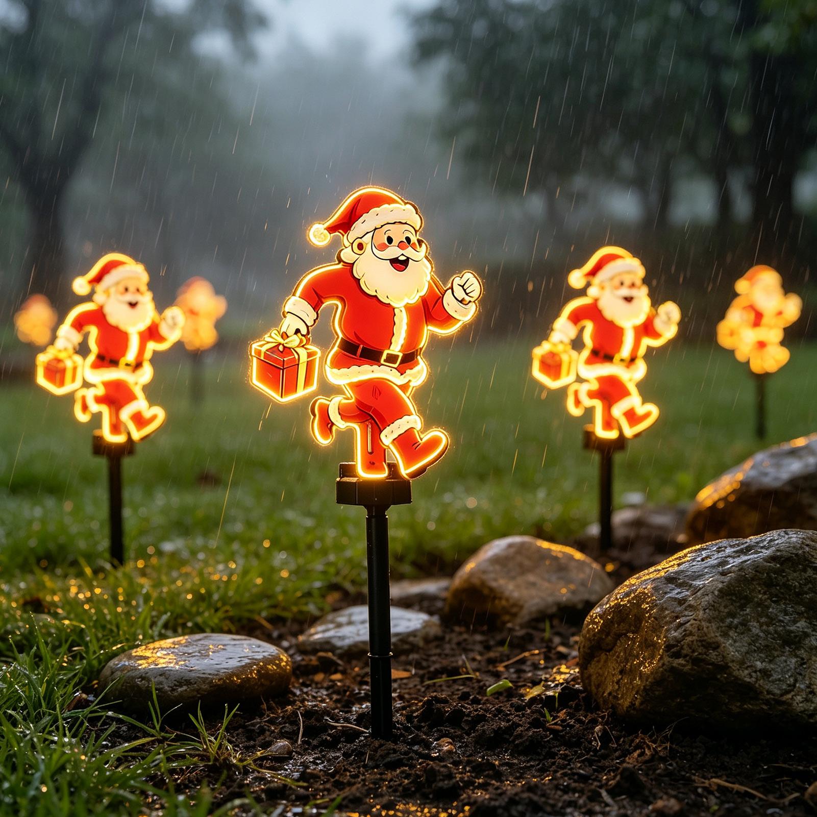1Pcs Christmas Santa Claus Pat - огляд і ціна Outdoor Solar Power Xmas Lights