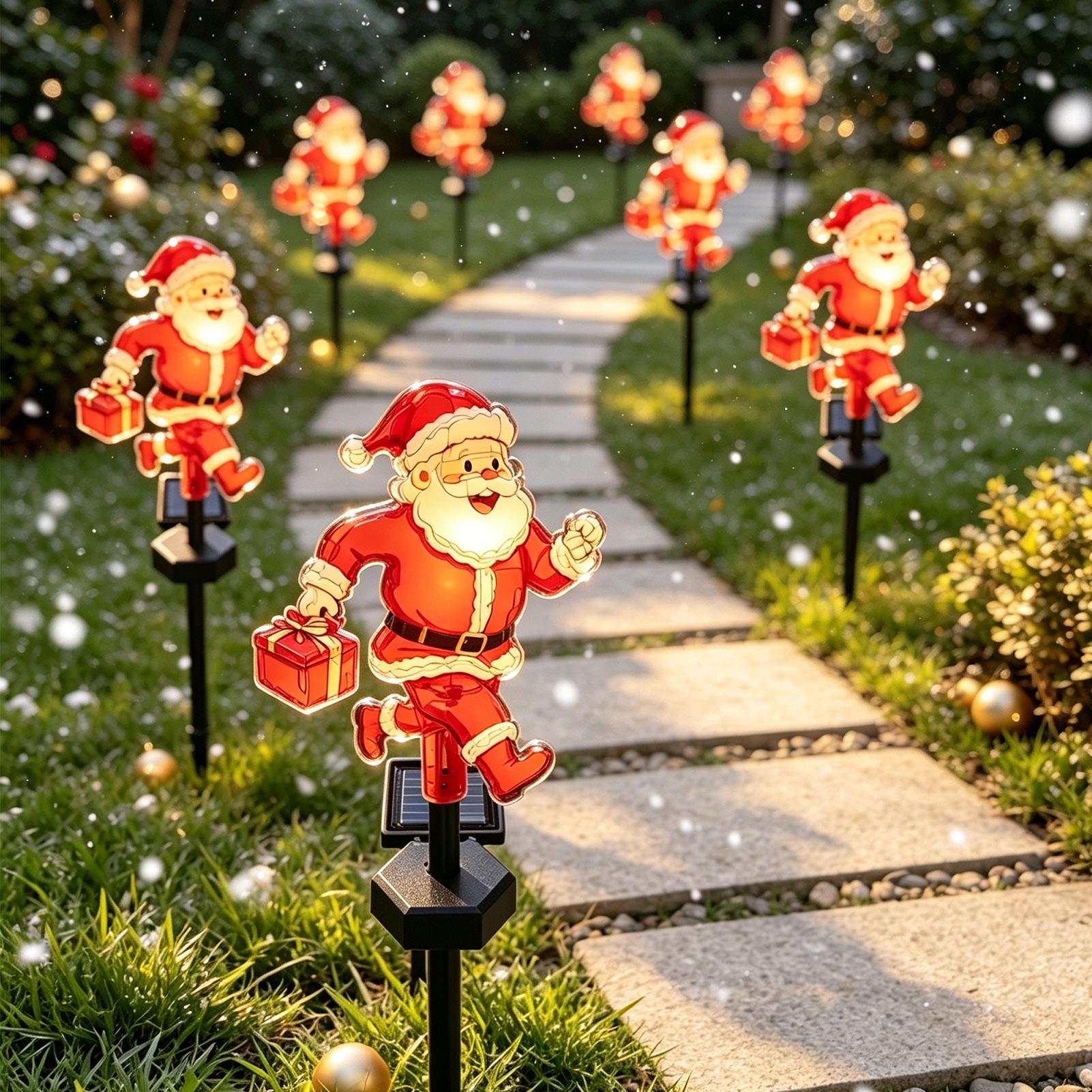 1Pcs Christmas Santa Claus Pat - огляд і ціна Outdoor Solar Power Xmas Lights