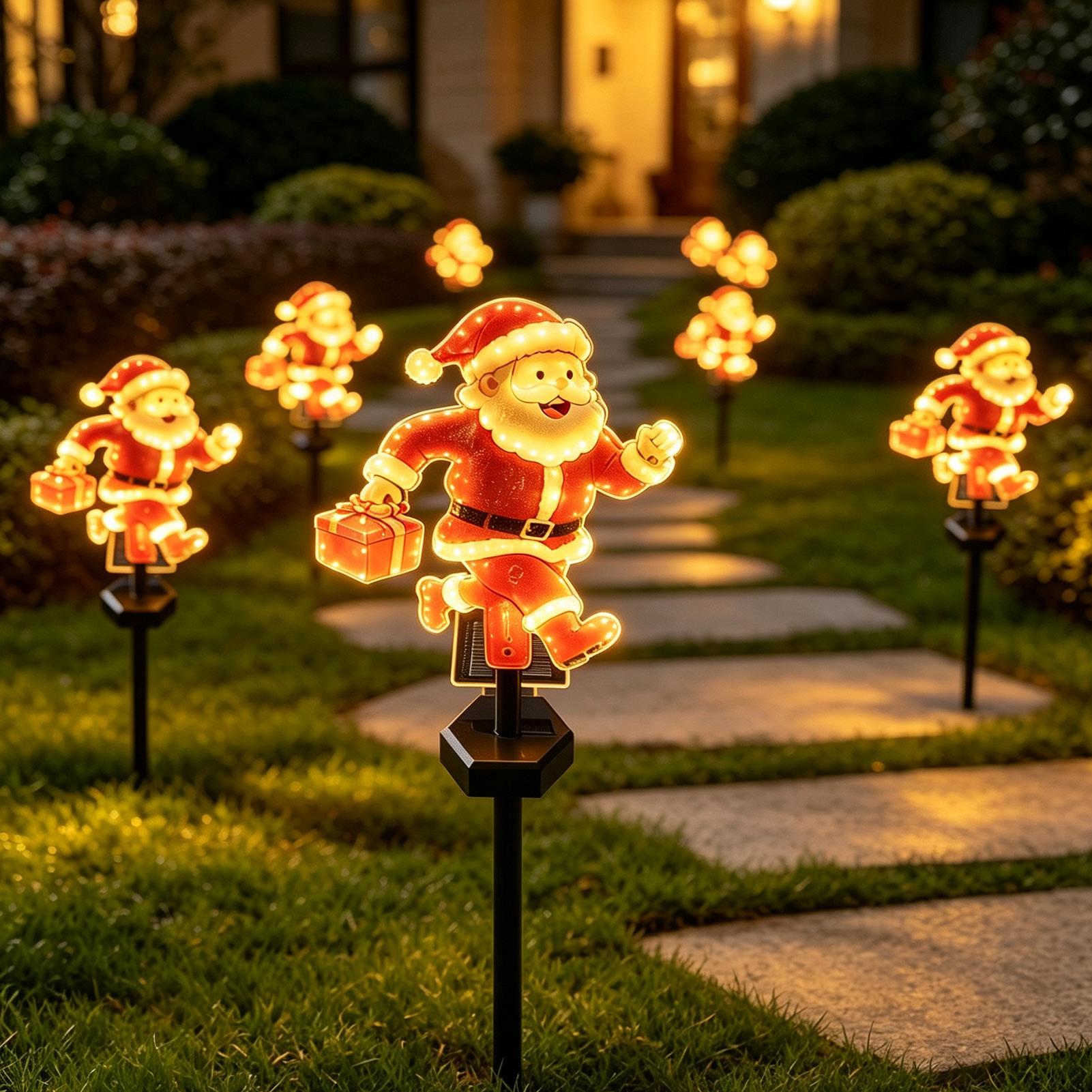 1Pcs Christmas Santa Claus Pat - огляд і ціна Outdoor Solar Power Xmas Lights