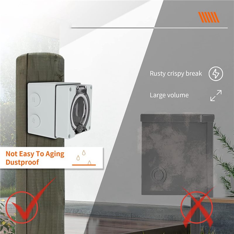 ABVC 6X 50Amp Power Outlet Box - огляд і ціна Outdoor Power Receptacle Box