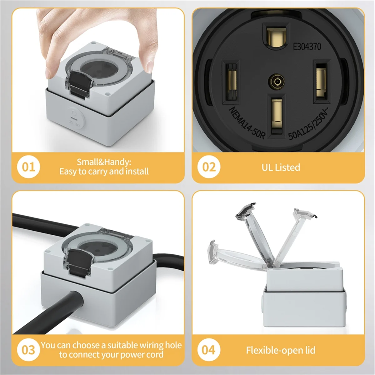 AT16 50Amp Power Outlet Box, 1 - огляд і ціна Outdoor Power Receptacle Box