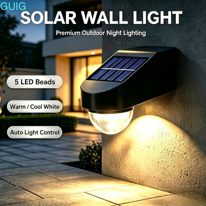 5 LED Solar Wall Light Outdoor - огляд і ціна Outdoor Power Brush