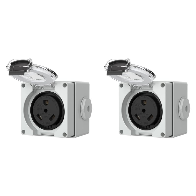 2X 30Amp Power Outlet Box,125V - огляд і ціна Outdoor Power Receptacle Box