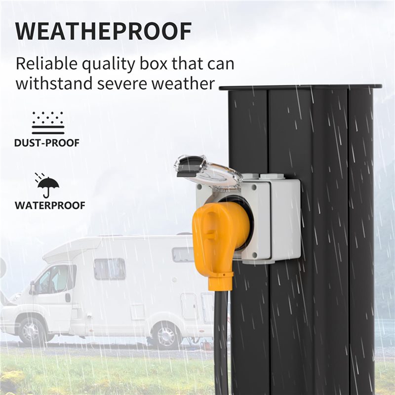 2X 30Amp Power Outlet Box,125V - огляд і ціна Outdoor Power Receptacle Box