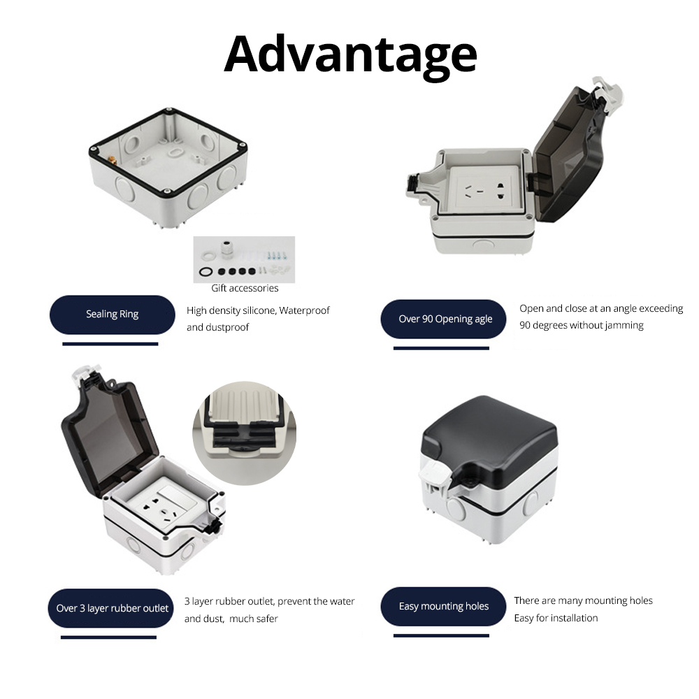 Wallpad IP66 Dustproof Waterpr - огляд і ціна Outdoor Power Outlet Weatherproof