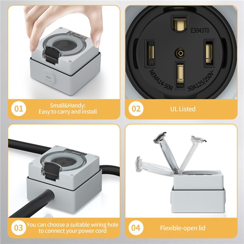 Y17A 6X 50Amp Power Outlet Box - огляд і ціна Outdoor Power Receptacle Box
