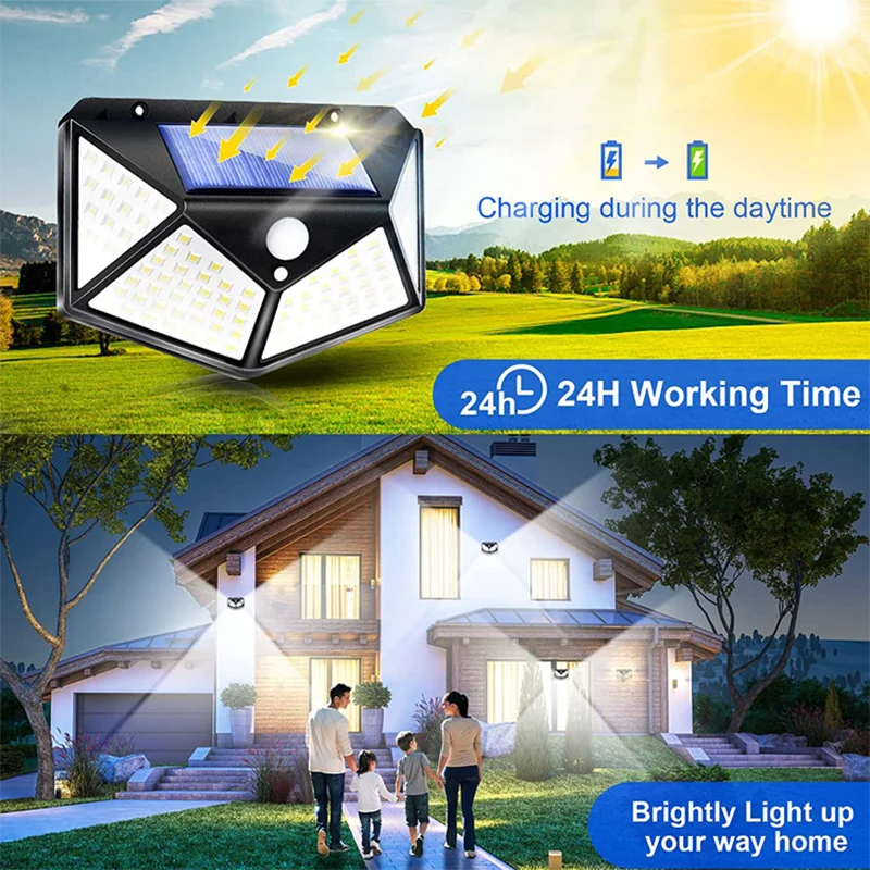 1/2/4/6Pcs 100 LED Wall Lights - огляд і ціна Outdoor Power Outlet Weatherproof